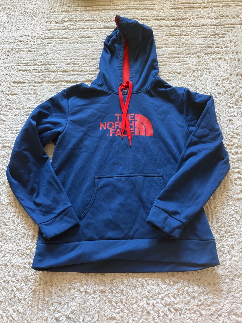 The North Face Navy and Red Pullover Hoodie